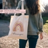 Regenbogen Stofftasche Tasche Kinder-Beutel mit Namen als Sporttasche, Wechselwäsche, Tragetasche - Kita, Schule & Kindergarten - Motiv 07