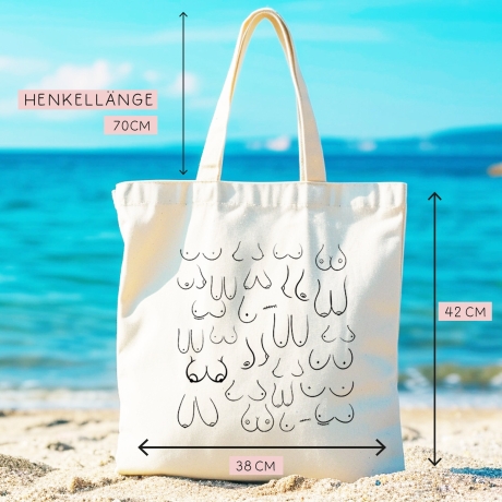 Baumwolltasche / BUSENFREUNDIN BUSENFREUNDE - Öko-Stofftasche mit langen Henkeln, perfekt als Leinentasche zum Einkaufen mit lustigem Spruch