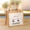 RTW Krankenwagen Tasche Wunschnamen | aus 100% Jute | Rettungsfahrzeug | Geschenk Geschenk zum Geburtstag, Nikolaus, Weihnachten oder Ostern