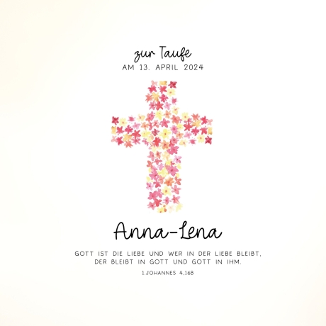 Kreuz Pink Holz Spardose Taufe personalisiert mit Namen zur Geburt Kommunion Konfirmation eines Kindes mit Taufspruch als Geldgeschenk