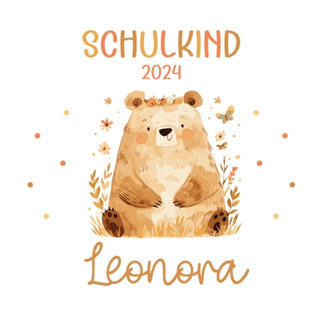 Spardose zur Einschulung Bär Schulkind 2024 mit Wunschname Name Kind personalisiert Kinder Geburtstagsgeschenk mit Wunschtext