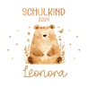 Spardose zur Einschulung Bär Schulkind 2024 mit Wunschname Name Kind personalisiert Kinder Geburtstagsgeschenk mit Wunschtext