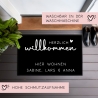 Personalisierte Fußmatte - Fussmatte mit Wunschnamen | Herzlich Willkommen | 60 x 40 cm | Geschenkidee zum Umzug, Einzug für Familien, Umzug