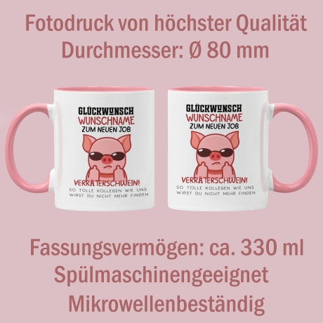 Personalisierte Tasse mit Spruch: Glückwunsch zum neuen Job Verräter! - Abschiedsgeschenk Kollegen - Kaffeetasse als Geschenk zum Abschied