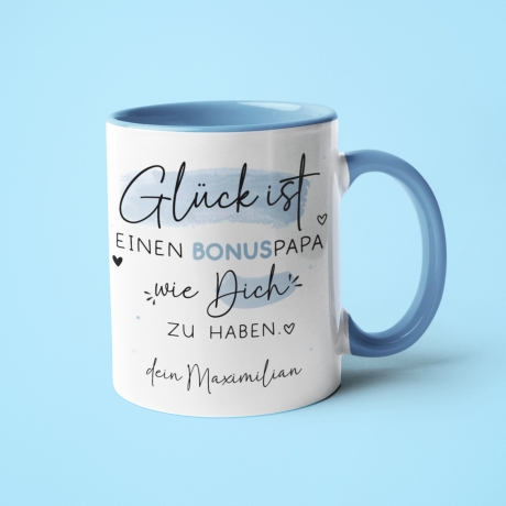 Bonuspapa Tasse personalisiert Bonus Papa zum Vatertag - Geburtstag - Kaffeetasse mit Wunschnamen. Geschenk, Geschenk, Weihnachtsgeschenk