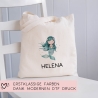 Stofftasche Meerjungfrau Personalisiert mit Wunschnamen Kinder-Beutel für Schule, Kindergarten,  Wäschebeutel, Sportbeutel, Wechselwäsche