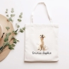 Personalisierte Stofftasche Labrador Hund Name - Kinder Beutel Kindertasche mit Wunschname - Wechselwäsche - Tragetasche - Wechselkleidung