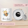 Spardose Biene Name Personalisiert für Mädchen zum Geburtstag, Taufe Kommunion Firmung Konfirmation, Weihnachten - Keramik, Sparschwein