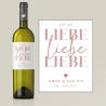 Weinlabel | Hochzeitsgeschenk | Auf die Liebe Liebe Liebe | Wein Flaschen Etikett | Personalisiert mit Namen und Datum | Geschenk Brautpaar