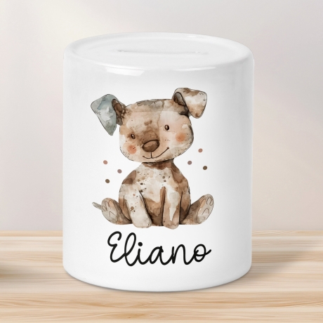 Personalisierte Kinder Spardose Tiere mit Namen optional mit Datum Geschenk für Junge & Mädchen zum Geburtstag Weihnachten, Löwe, Pferd