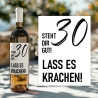 Weinetikett runder Geburtstag 20 30 40 50 60, Flaschenetikett für Weinflaschen, ideales Geschenk für Weinliebhaber - Schwarz