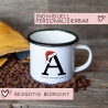 Personalisierte Emaille Tasse Weihnachten - Frohe Weihnachten - Merry Christmas - mit Anfangsbuchstabe und Wunschnamen - Nikolaus - Becher