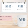 Mr & Mrs Tasse Tassen Hochzeit personalisiert mit Wunschnamen und Datum – Namenstasse Hochzeitsgeschenk - Braut Bräutigam – Kaffeetasse