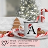 Personalisierte Emaille Tasse Weihnachten - Frohe Weihnachten - Merry Christmas - mit Anfangsbuchstabe und Wunschnamen - Nikolaus - Becher