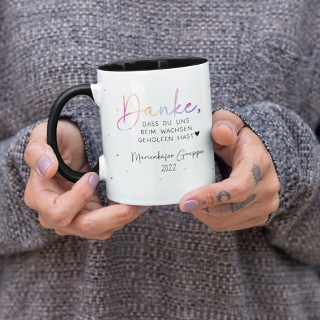 Tasse Personalisiert - Danke, dass du uns beim Wachsen geholfen hast - Abschied Kindergarten - Tasse Krabbelgruppe - Geschenk