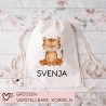 Personalisierter Turnbeutel Tiger Wunschnamen |  Rucksack für Schule, Kindergarten, KITA , KIGA | als Wäschebeutel, Sportbeutel l Tierkinder