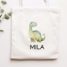 Kinder-Beutel Stoffbeutel Dinosaurier Dino Wunschname Stofftasche Tasche personalisiert als Sporttasche, Wechselwäsche, Schule, Kindergarten