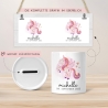 Spardose Einhorn Name Personalisiert für Mädchen zum Geburtstag, Taufe Kommunion Firmung Konfirmation, Weihnachten - Keramik - Wunschnamen