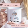 Schulanfang  Ufo Weltraum Kindertasse Schulkind Name Emaille Tasse Kind Kindergeschirr personalisiert Kinder Geschenk