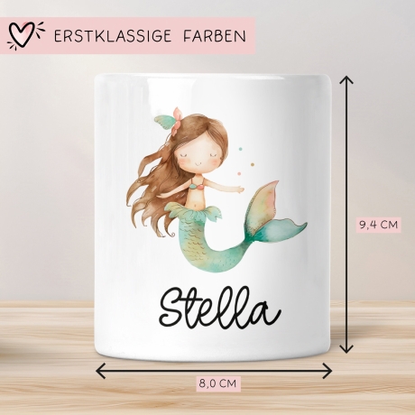 Spardose Meerjungfrau Personalisiert mit Name oder Wunschnamen für Mädchen aus Keramik. Geschenk Taufe, Geburtstag od. Weihnachten - 05