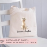 Personalisierte Stofftasche Labrador Hund Name - Kinder Beutel Kindertasche mit Wunschname - Wechselwäsche - Tragetasche - Wechselkleidung