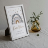Personalisiertes Poster Geburtsposter in DIN A4 mit Regenbogen, Wunschname, Kinderzimmer Poster Name, Geschenk Baby, Geschenk zur Geburt