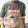 Grillschürze Kochmütze personalisiert für Männer mit Name Kunstleder Applikation zum Geburtstag - Weihnachten Baumwollschürze, Küchenschürze