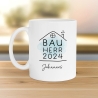 Bauherrin Bauherr Tasse 2024 Name, Richtfest Geschenk, Becher Geschenke zum Richtfest, Geschenkideen zum Hausbau Einweihung Hausbauer -330ml