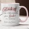 Handgefertigte Personalisierte Tasse – Glück ist eine FREUNDIN wie dich zu haben - Geschenk zum Geburtstag, Ostern, Weihnachten -Wunschnamen