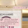 Einschulung - Personalisierte Jute Pocket Tasche | mit Wunschnamen | Schulkind Regenbogen Herz | Lila | als Geschenktasche für Schulanfang
