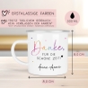 Abschiedsgeschenk Erzieherin Geschenk Abschiedsgeschenk Lehrerin Dankeschön Geschenk Tasse - Danke für die schöne Zeit - Emaille Becher