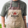 Grillschürze personalisiert für Männer mit Name Kunstleder Applikation zum Geburtstag - Geschenk Weihnachten Baumwollschürze, Küchenschürze