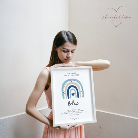 Taufgeschenk Taufe Poster personalisiert Patenkind Regenbogen Junge mit Namen- Geschenke Taufpate Patengeschenk Patenonkel Patentante Spruch