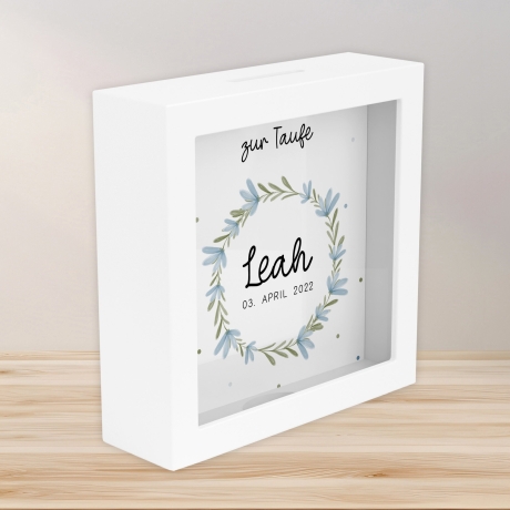Konfirmation Holz Spardose Taufe personalisiert mit Namen zur Geburt Kommunion Konfirmation eines Kindes mit Taufspruch als Geldgeschenk