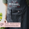 Grillschürze Chefkoch personalisiert für Männer mit Name Kunstleder Applikation zum Geburtstag - Weihnachten Baumwollschürze, Küchenschürze
