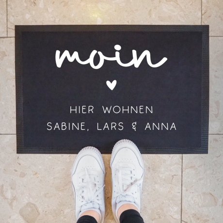 Personalisierte Fußmatte - Fussmatte mit Wunschnamen, Türvorleger, Türmatte| 60 x 40 cm | Geschenkidee zum Umzug, Einzug für Familien, Umzug