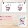 Set Bauherr Bauherrin Tasse 2024 Name, Richtfest Geschenk, Becher Geschenke zum Richtfest, Geschenkideen zum Hausbau Einweihung Hausbauer