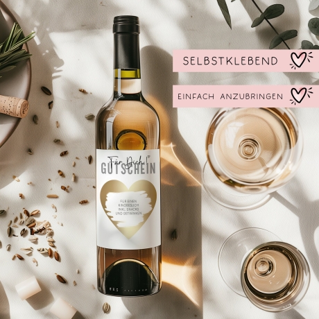Weinflaschen-Etikett  | Gutschein Für dich | Personalisiertes Wein Flaschen Etikett | Rubbellos Weinetikett Weihnachten - Gold