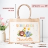 Schulkind 2024 Tasche, Zoo, Löwe Giraffe, Elefant, Schultasche, Geschenk Einschulung, personalisierte Jutetasche, Einschulungsgeschenk