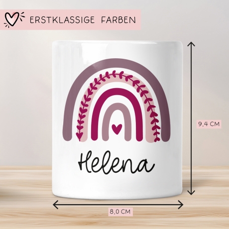 Personalisierte Spardose Regenbogen mit Namen und Datum - Lila - Geschenk für Mädchen zum Geburtstag Weihnachten Firmung Geburt Einschulung