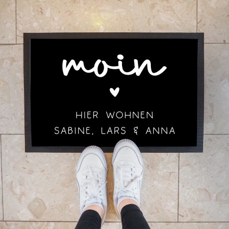 Fußmatte Personalisiert Namen Fussmatte und Schmutzfangmatte Türmatte Teppich Geschenk Hochzeit Familie  Herzlich Willkommen Moin Name