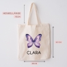 Schmetterling Lila Stofftasche Personalisiert und Namen. Für Schule und Kindergarten - Wäschebeutel Wechselwäsche Sport | Mädchen & Junge