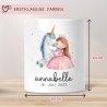 Spardose Einhorn & Prinzessin Blau Name Personalisiert für Mädchen zum Geburtstag, Taufe Kommunion Firmung Konfirmation, Weihnachten
