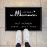 Fußmatte Personalisiert Namen Fussmatte und Schmutzfangmatte Türmatte Teppich Geschenk Hochzeit Familie  Herzlich Willkommen Moin Name