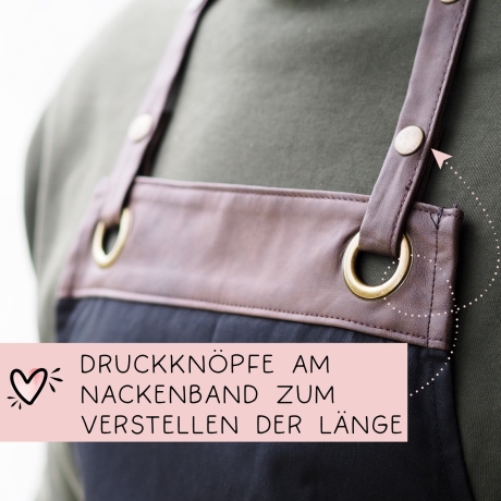 Grillschürze Chefkoch personalisiert für Männer mit Name Kunstleder Applikation zum Geburtstag - Weihnachten Baumwollschürze, Küchenschürze
