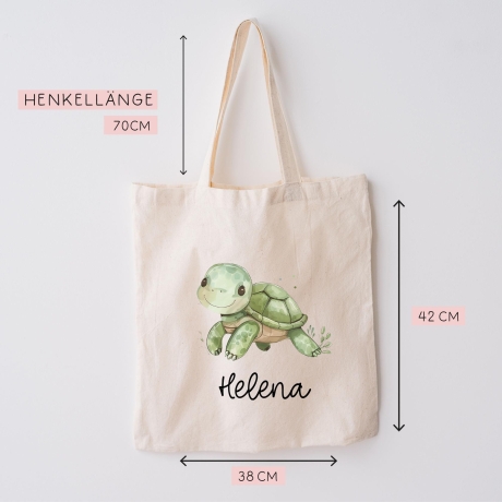 Turnbeutel Wäschebeutel Schildkröte Wasserschildkröte - Personalisiert - Wunschnamen - Schule - mit Name - Wechselkleidung - Weihnachten