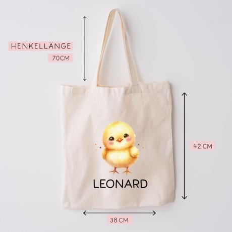 Personalisierter Turnbeutel Küken Wunschnamen | Rucksack für Schule, Kindergarten, KITA , KIGA - als Wäschebeutel, Sportbeutel l Weihnachten