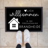Personalisierte Fußmatte - für Ferienwohnung, Apartments, Ferienhaus, Ferienhäuser, Ferienunterkunft| Herzlich Willkommen | 60x40 cm