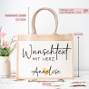 Lehrerin mit Herz Tasche mit Namen - kleines Geschenk - Dankeschön Juteasche Abschiedsgeschenk - Beste Lehrerin mit Wunschtext