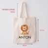 Einschulung Stofftasche mit Namen Löwe personalisiert Kinder-Beutel als Sporttasche, Wechselwäsche, Stoffbeutel -Kita, Schule & Kindergarten